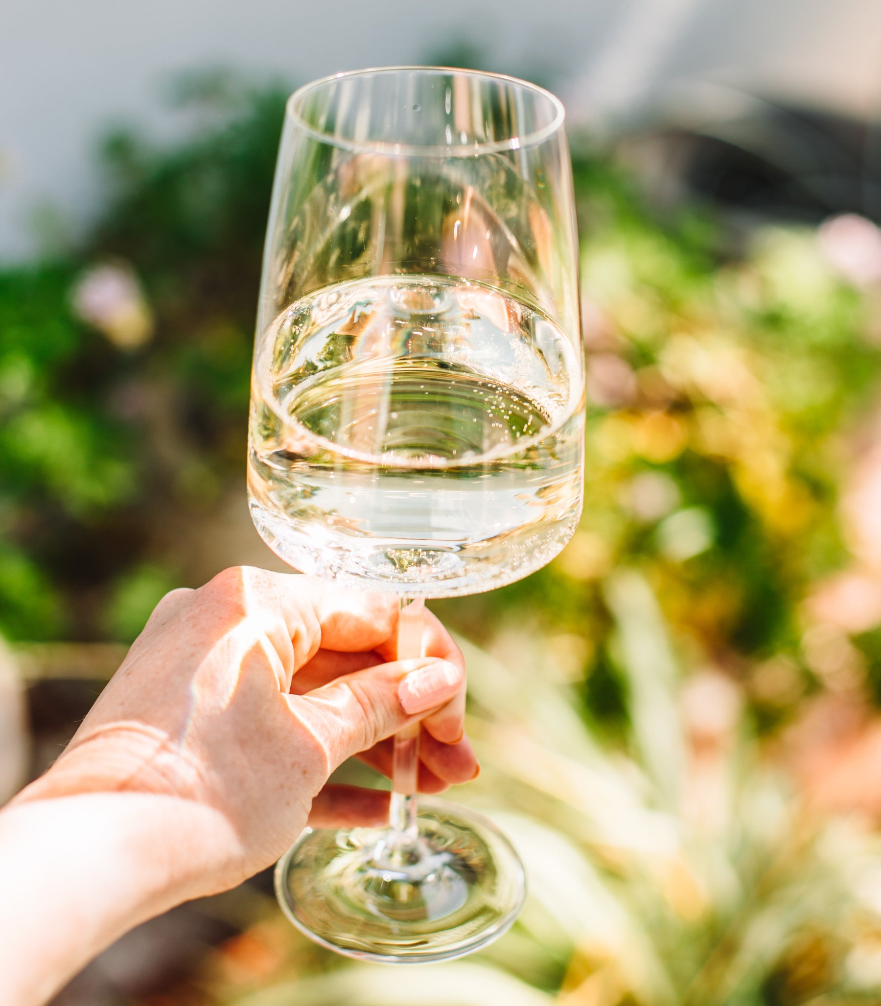 chardonnay in wine glass