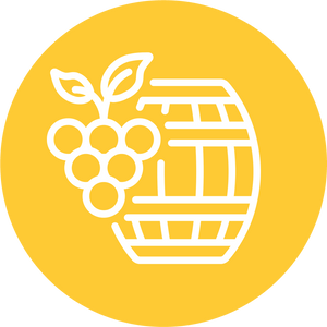 grapes and wine barrel 