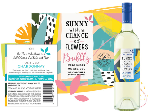 Preview of Sunny with a Chance of Flowers bottle shots and labels