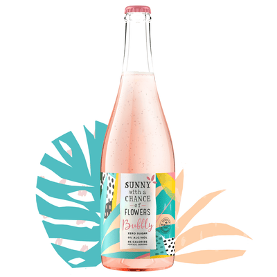 Sunny with a Chance of Flowers, Bubbly Rosé, 85 calories, sugar free, low alcohol